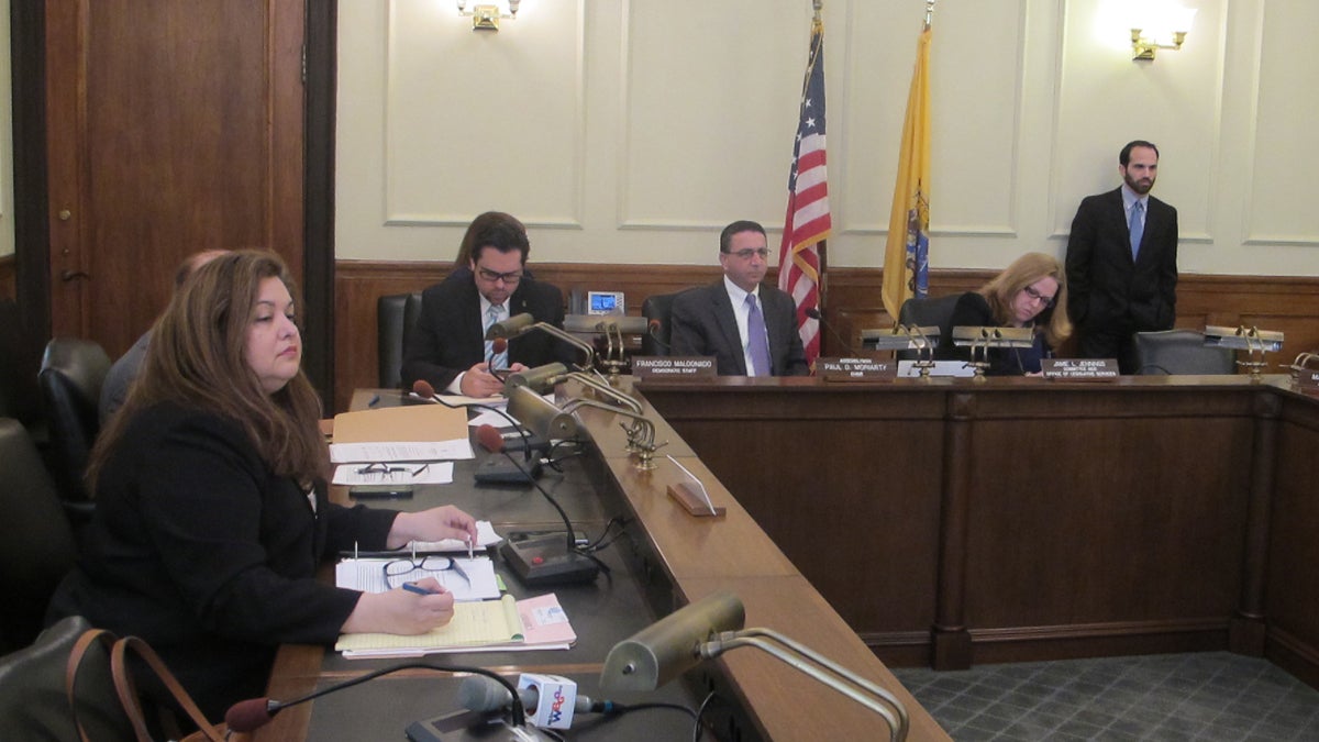New Jersey Assembly’s Consumer Affairs Committee holds a hearing on legislation that would stop retailers from scanning a customer's driver's license during the return of merchandise. (Phil Gregory/WHYY)