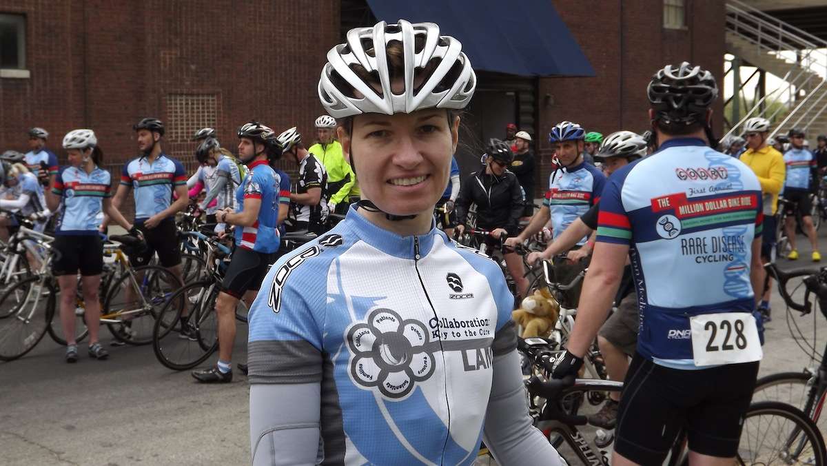 Patricia Ortiz was team captain for LAM Foundation Easy-Brethers.  Ortiz was an elite cyclist when she was diagnosed with LAM disease 2 years ago