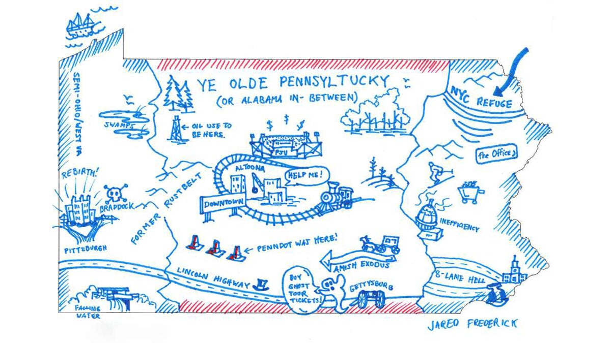We asked attendees to fill out a 'personal' map of Pennsylvania. Jared Frederick