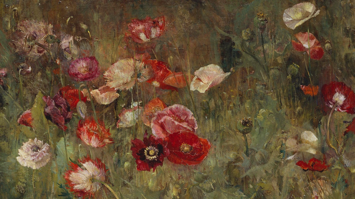  The Artist's Garden: American Impressionism and the Garden Movement, 1887-1920, opening at the Pennsylvania Academy of the Fine Arts, February 13. Pictured:Maria Oakey Dewing (1845-1927), A Bed of Poppies, 1909. Photo courtesy of PAFA. 