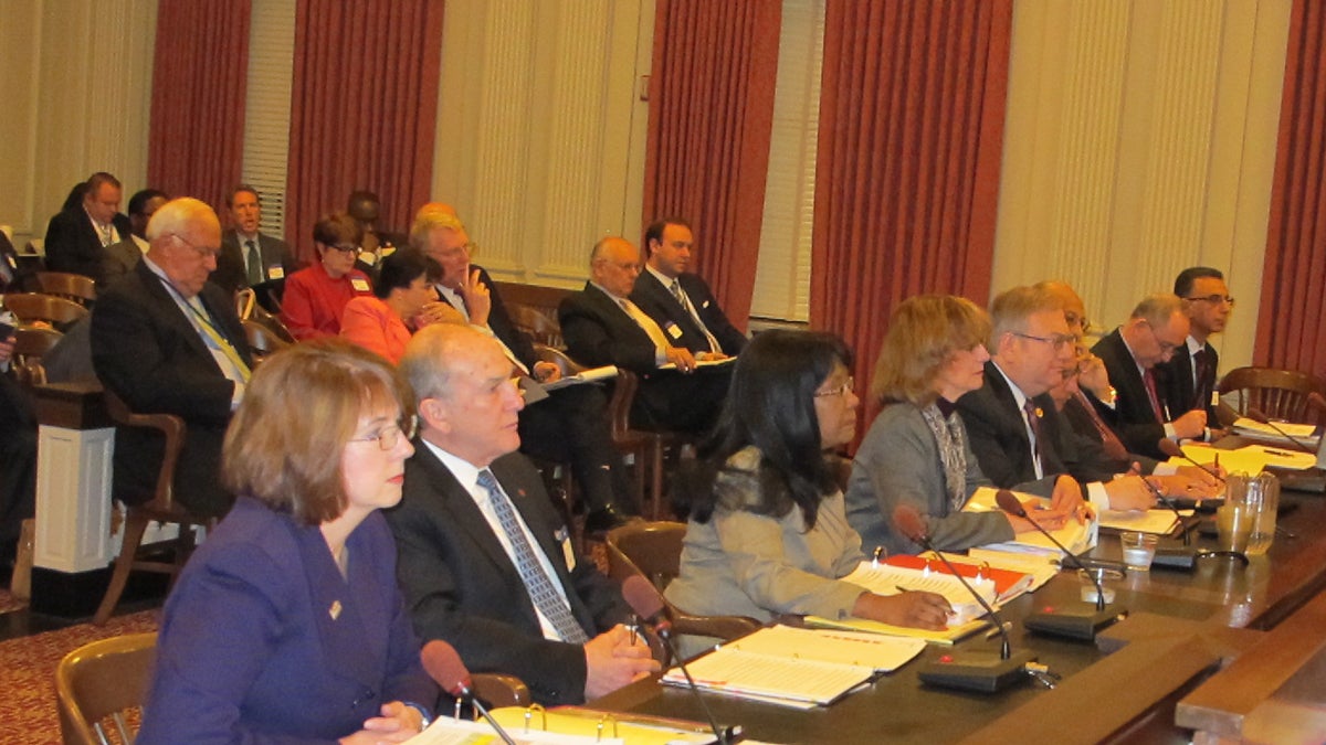  New Jersey higher education officials testify before the Assembly Budget Committee (Phil Gregory/WHYY) 