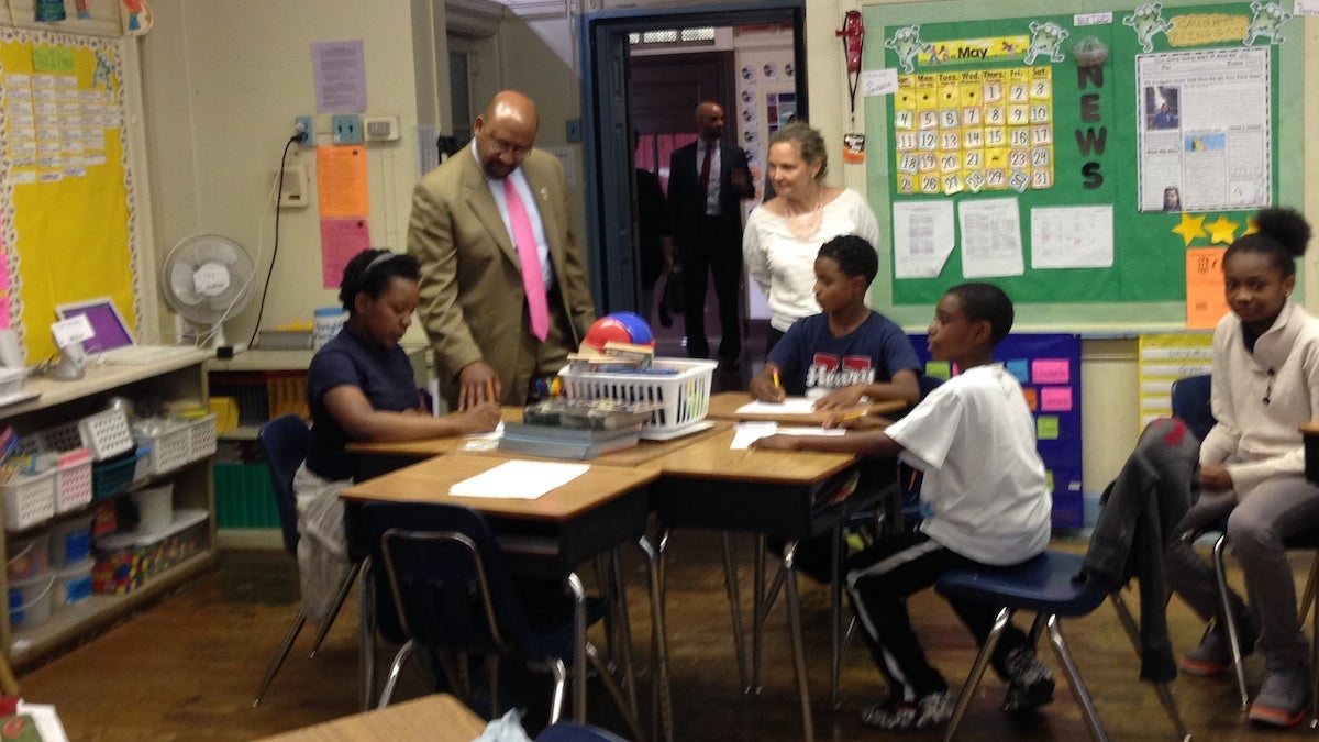  Mayor Michael Nutter visited C.W. Henry School in Mt. Airy on Wednesday afternoon to talk with students and faculty about the on-the-ground impact of budget cuts.  