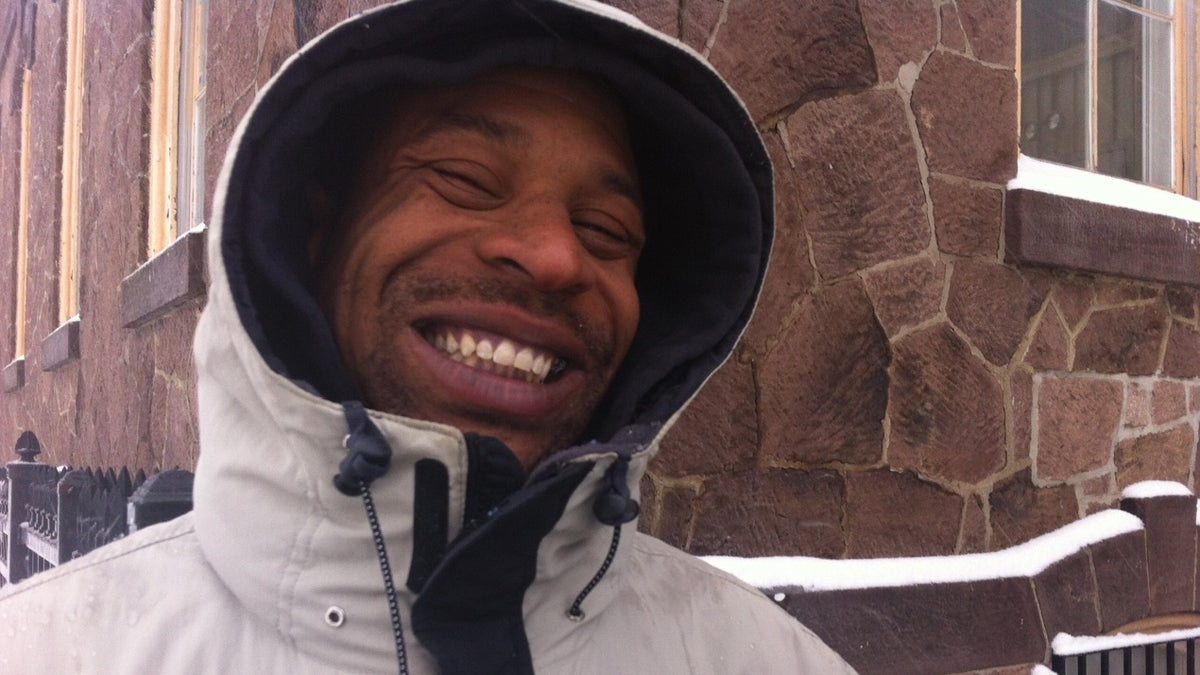  North Philadelphia resident Rodney Boston says he likes the snow (Elizabeth Fiedler/WHYY)  