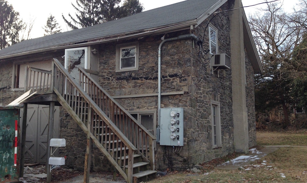  The carriage building behind 6024 Wayne Ave. will be converted into classroom space. (Daniel Pasquarello/for NewsWorks) 