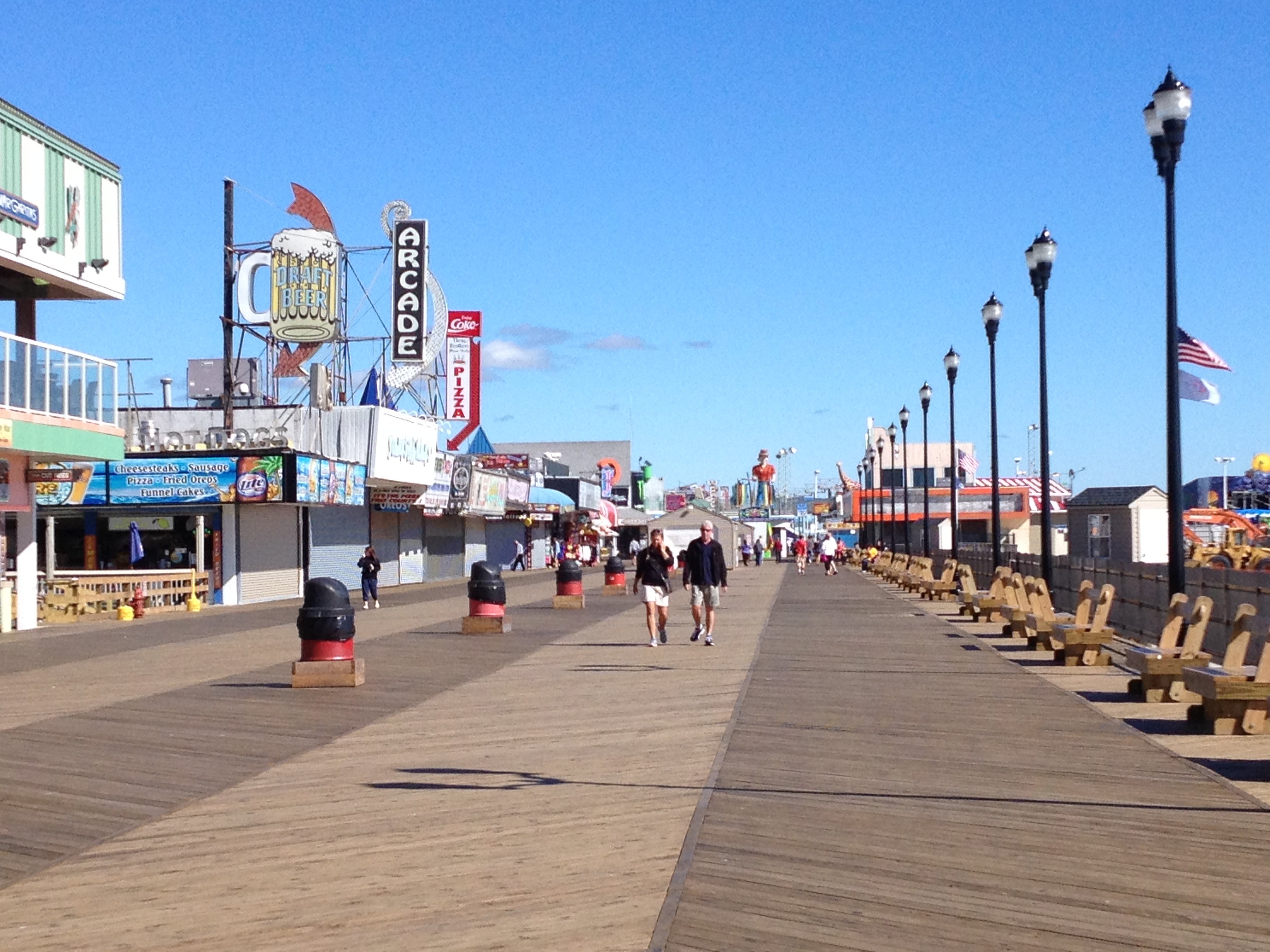  The Seaside Heights boardwalk around 10:00 a.m. today. 
