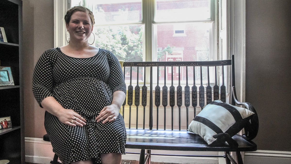 Fairmount resident Meghan Burnett’s due date is a few days within the visit of Pope Francis. She said she and her husband will remain in their home. (Kimberly Paynter/WHYY)