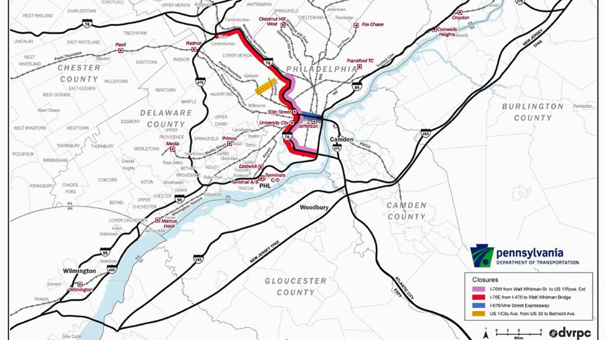  Pennsylvania state roads that will be closed during papal visit to Philadelphia. (Image via Governor Tom Wolf's office) 