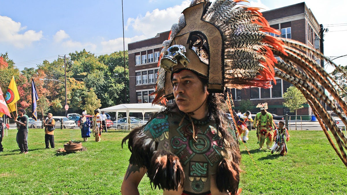 Francisco Javier Hernandez Carbajal, or Brujo created Ollin Yoliztli Calmecac to bring indigenous culture and history to the Pa. community. (Kimberly Paynter/WHYY) 