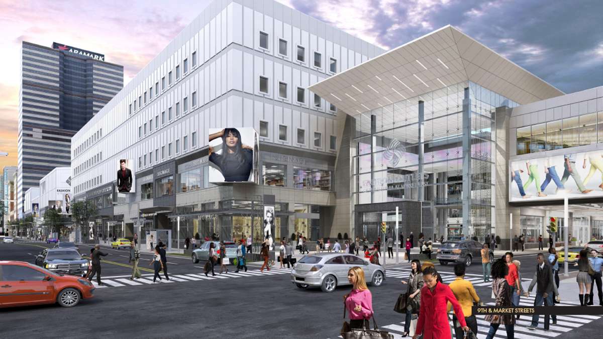  A rendering of the redevelopment of the Gallery shopping mall rebranded as the Fashion Outlets of Philadelphia at Market East.  (Image provided by Pennsylvania Real Estate Investment Trust) 