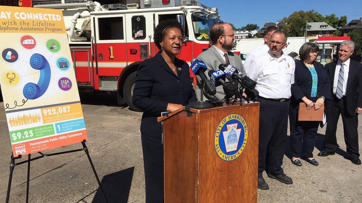  Gladys Brown, chairwoman of Pennsylvania's Public Utility Commission, says the state wants to make sure all residents eligible for the discounted phone service are aware of it. (Mary Wilson/WHYY)  