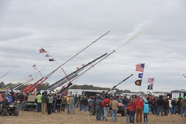  A pumpkin cannon fires at the Punkin Chunkin event in 2012.(Chuck Snyder/for NewsWorks) 