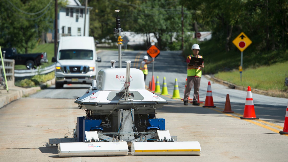  RABIT™ (Robotics-Assisted Bridge Inspection Tool) can scan an entire bridge or stretch of roadway without causing it physical harm. (Image courtesy of Rutgers, The State University of New Jersey) 