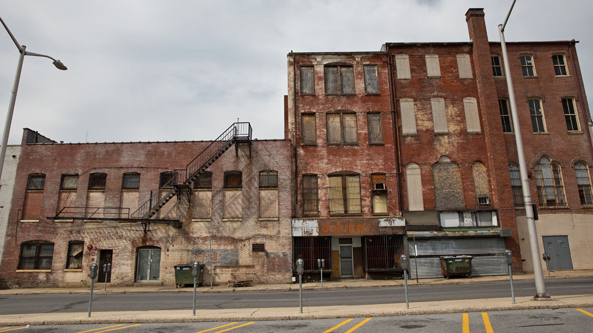  The 500 block of Cherry Street in downtown Reading, Pa.  The city is one of 20 municipalities in the state's Act 47 program to help financially distressed local governments. (Lindsay Lazarski/WHYY) 