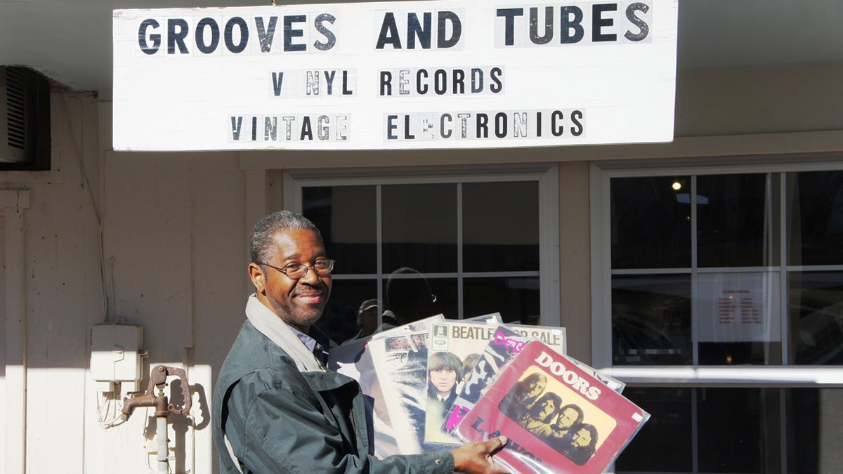 Owner Gerald Young at his Grooves and Tubes shop in Centerville. (Photo by Jane McCuen) 
