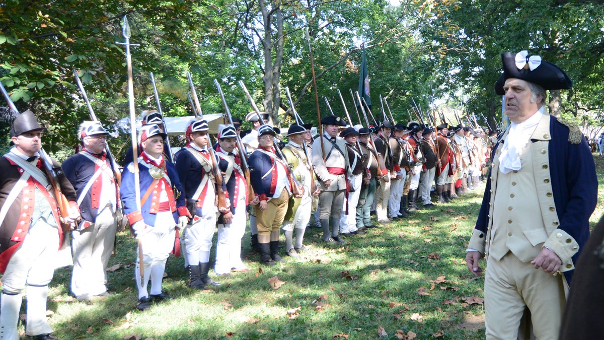  Gen. Washington rallies his troops before the Battle of Germantown. (Rikard Larma/for NewsWorks) 
