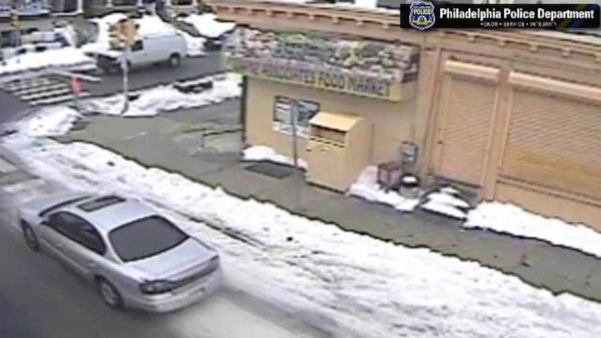  Surveillance footage of the alleged getaway car. (Image courtesy of Philadelphia Police) 