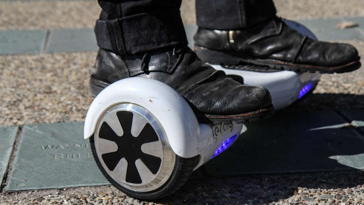  Philadelphia Councilman Bill Greenlee is proposing safety regulations for children riding hoverboards.(Kimberly Paynter/WHYY) 