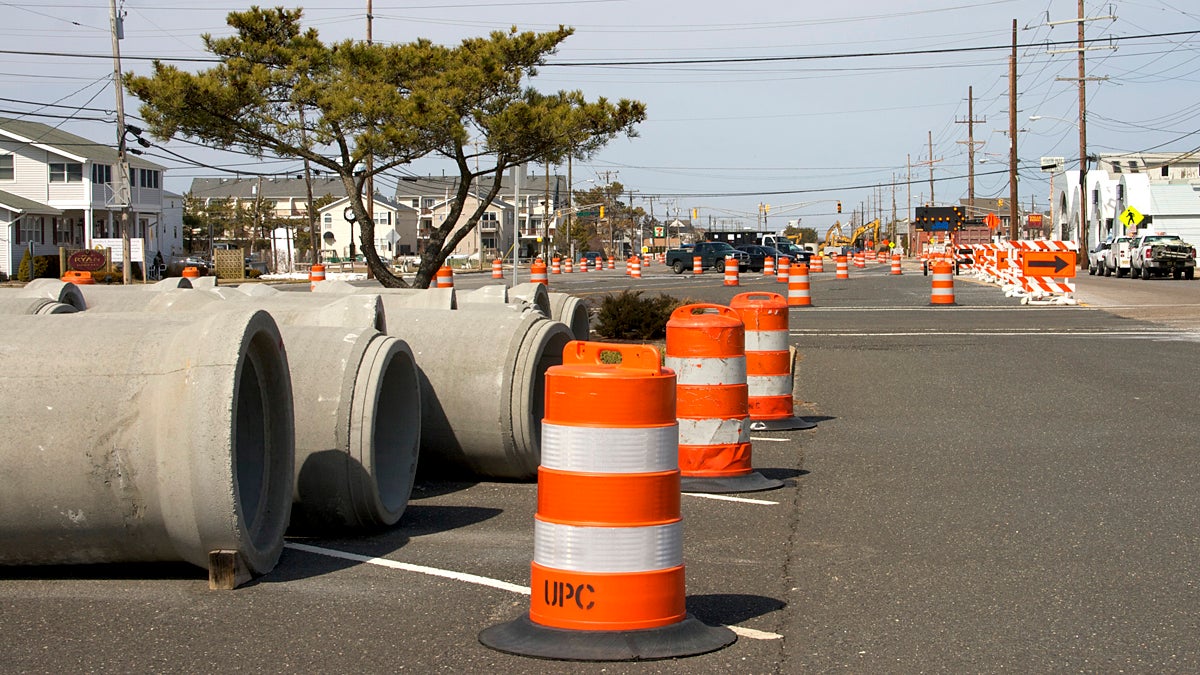  Part of the project includes improving the underground drainage system on the island. (Shumita Basu/for NewsWorks) 
