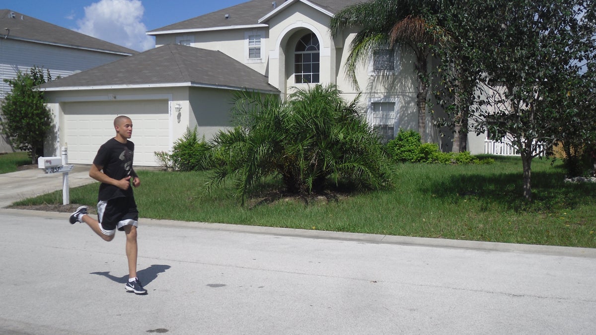  Jason Kasher will run 1,000 miles to pay off his $30,000 in student loans. (Meg Frankowski/WHYY) 