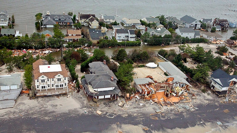  Sandy devastated Mantoloking, shown in this file photo, and has changed some attitudes about the Shore. / Photo by NJ National Guard, via Rutgers 