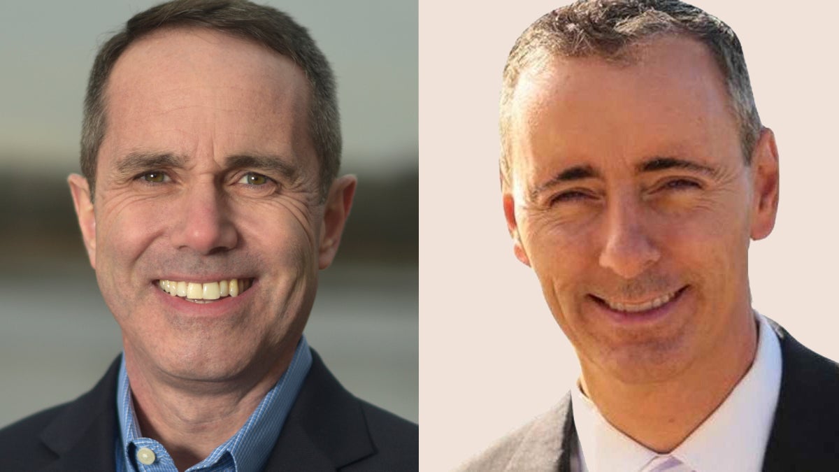 Pennsylvania's 8th  Congressional District candidates Democrat Steve Santarsiero (left) and Republican Brian Fitzpatrick. (Photos from candidates' websites)