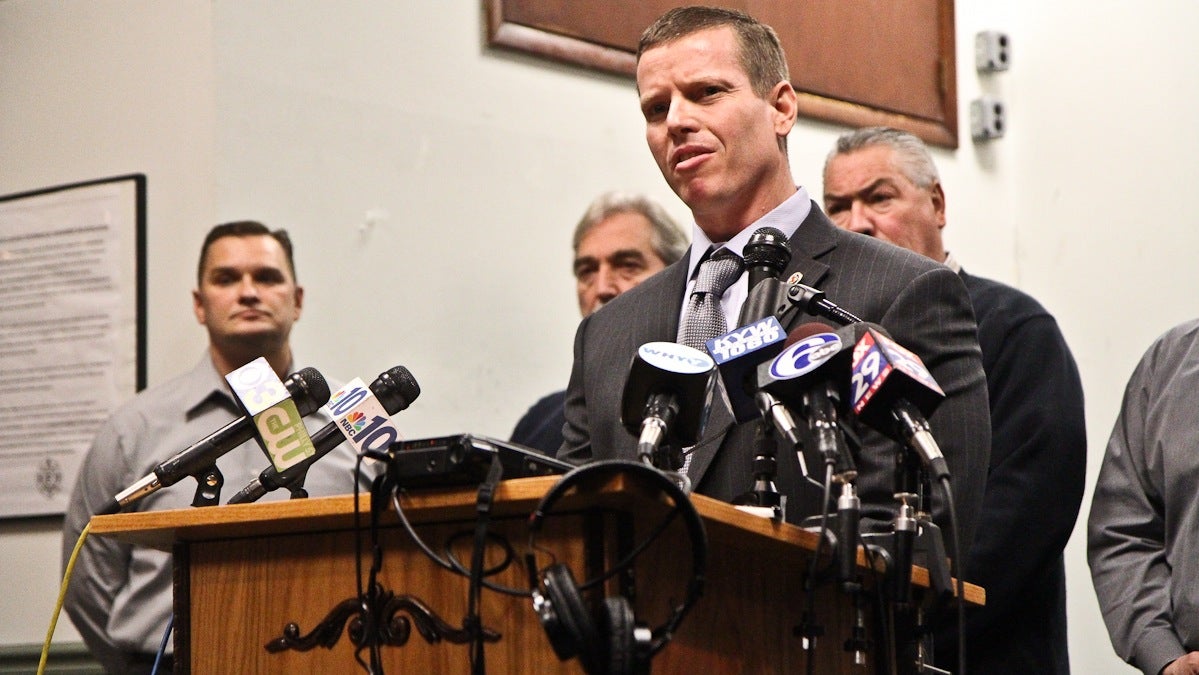  Local 22 President Joe Schulle discusses a sexual misconduct investigation by the city's Office of the Inspector General. (Kimberly Paynter/WHYY) 