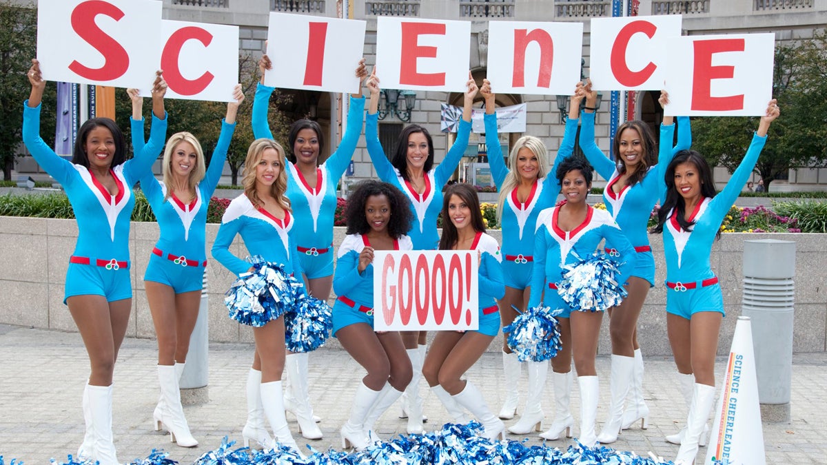  The Science Cheerleaders in action. (Photo courtesy of Science Cheerleader) 