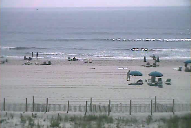  The beach in Ship Bottom, Long Beach Island at about 10:45 a.m. today. (Image: TheSurfersView.com) 