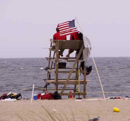  Bradley Beach lifeguards scanning the ocean in July 2007. (Photo: sister72 via Flickr) 