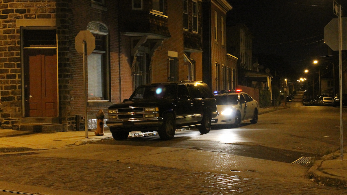  The suspect's SUV was found at the intersection of Germantown Ave. and Herman St. (Matthew Grady/for NewsWorks) 