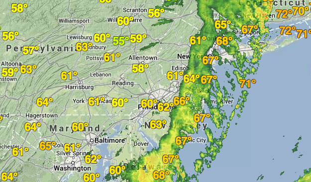  Radar imagery at 5:55 p.m. Monday. (Image: Weather Underground) 