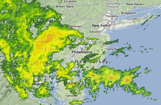  Radar image at 9:45 a.m. Friday. (Image: Weather Underground) 