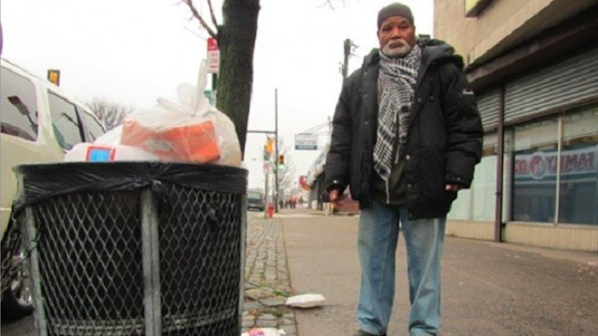  Omar Gray was a street-cleaning mainstay for the Germantown Special Services District until its funding dried up. He's hoping to return once the GSSD offers a broom. (Aaron Moselle/for NewsWorks)  