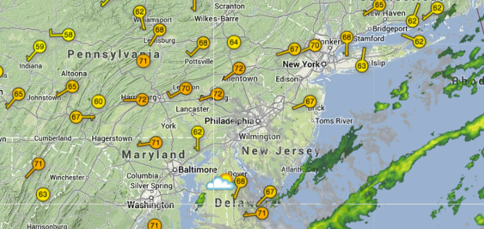  Current area conditions as of 4:14 p.m. today. (Image: weatherunderground.com) 