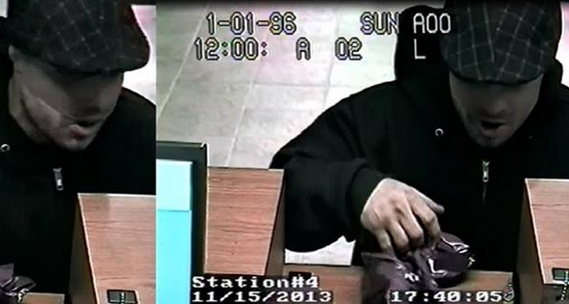  Police say this man robbed Santander Bank on Beaverson Boulevard in Brick Friday. (Photos courtesy of the Brick Township Police Department)  