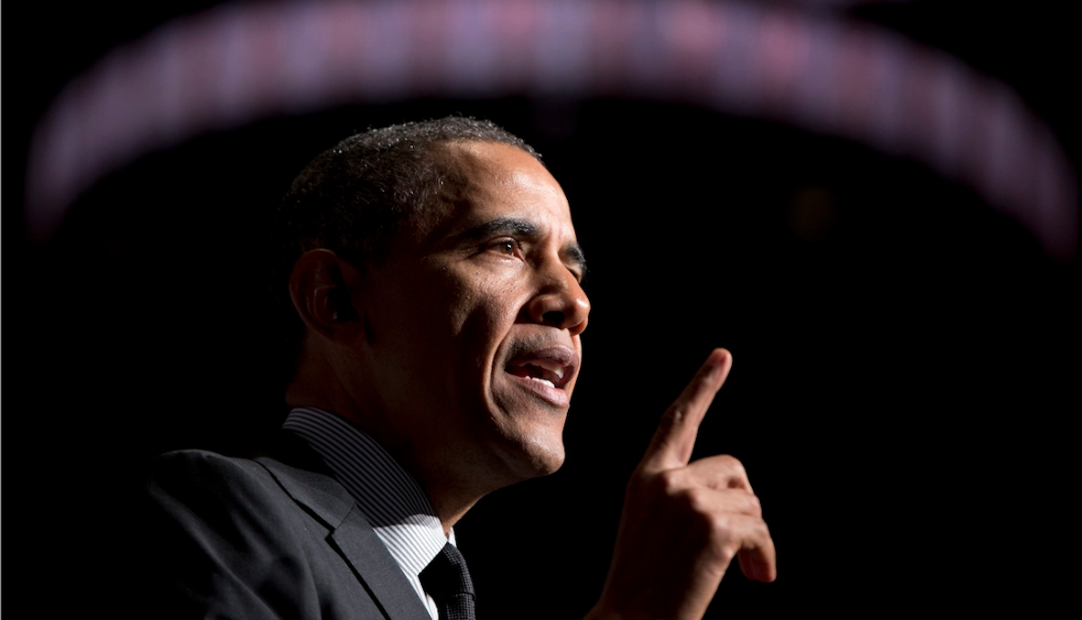  President Barack Obama speaks at Al Sharpton's National Action Network conference in New York on Friday. (AP Photo/Carolyn Kaster) 