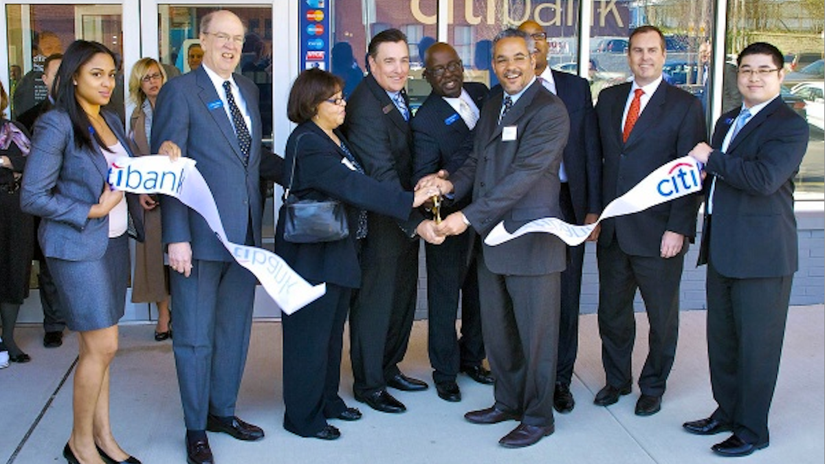  Scenes from the March 2012 ribbon-cutting ceremony for the Citibank branch in Chelten Plaza. The location is now closed. (Bas Slabbers/for NewsWorks) 