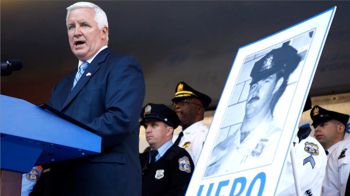  Gov. Tom Corbett speaks before signing the Re-victimization Relief Act on Tuesday. (AP Photo/Michael Sisak) 