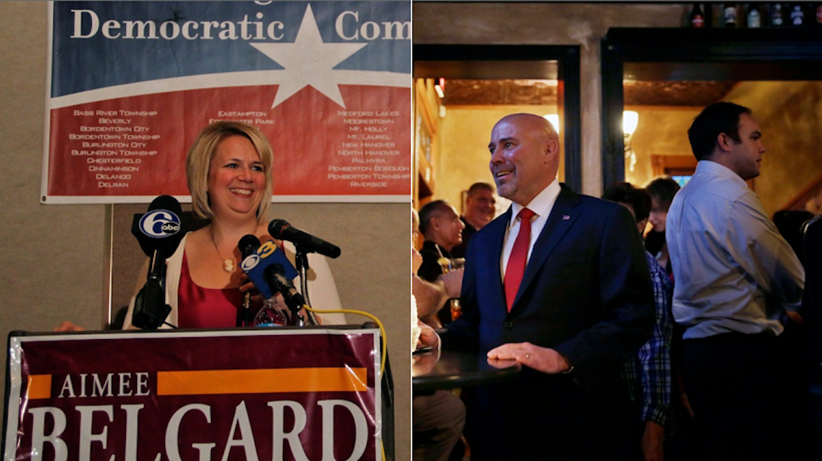  Republican Tom Macarthur defeated Aimee Belgard in an expensive, nasty race to represent New Jersey's 3rd congressional district. (Emma Lee/WHYY; AP Photo/Mel Evans) 