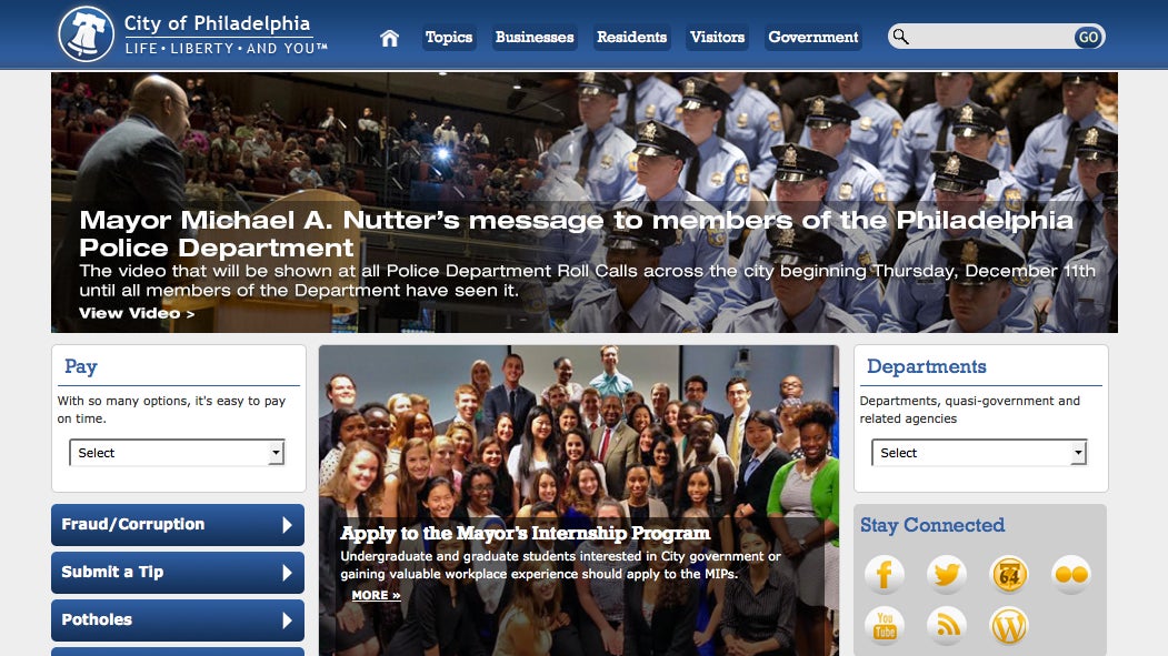  The City of Philadelphia is looking for public input while revamping the phila.gov website.  