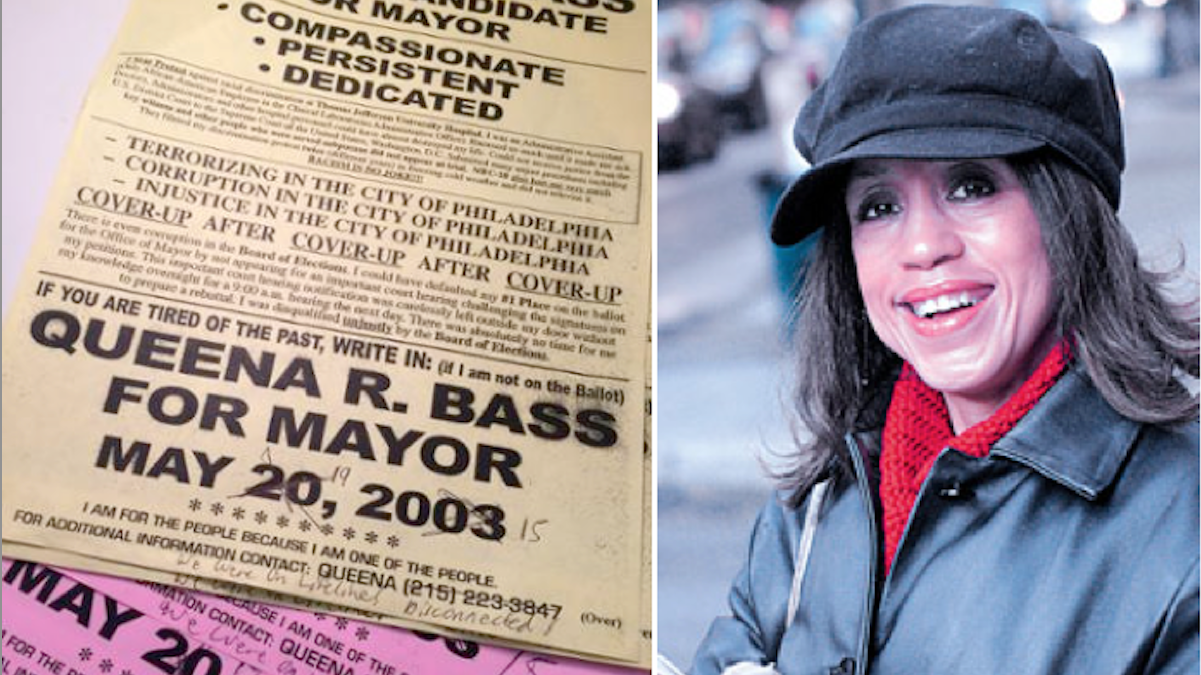  Queena Bass (right) left campaign flyers at the Daily News on Thursday. (Image courtesy of The Next Mayor) 