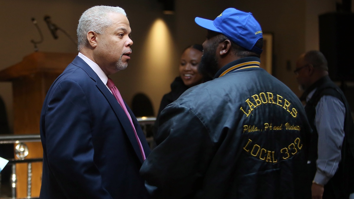  Mayoral candidate Tony Williams was endorsed by Laborers District Council 332 at a Thursday morning event. (Stephanie Aaronson/via The Next Mayor partnership)  