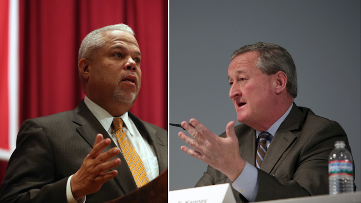  Anthony Hardy Williams and Jim Kenney both say they support a council push to shine light on the sources of super PAC campaign money. (Stephanie Aaronson/via The Next Mayor partnership) 