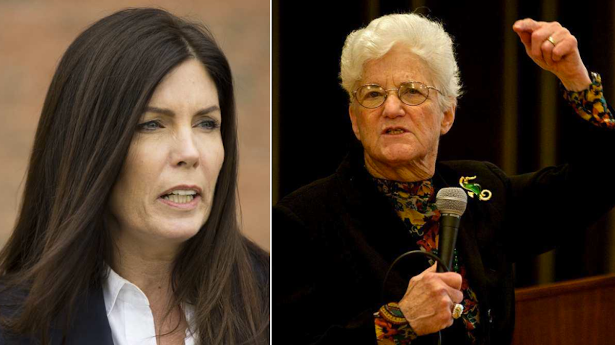  With Kathleen Kane facing criminal charges, former Philadelphia district attorney Lynne Abraham has reportedly offered to fill in as state attorney general. (NewsWorks, file art) 