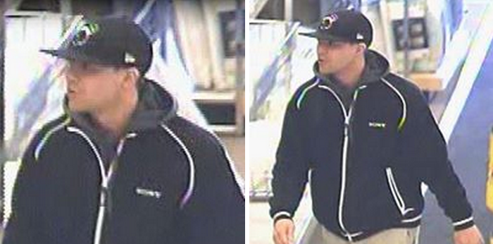  Surveillance images of the man police say was involved in a robbery Thursday morning at the Ocean County Mall. (Images courtesy of the Toms River Police Department)  