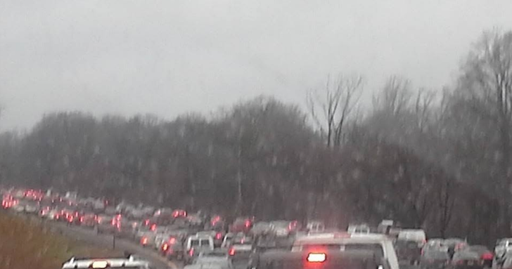  Heavy northbound traffic on the Garden State Parkway south of the fatal accident scene at mile marker 112.5 shortly before 9 a.m. today. (Photo: Jersey Shore Hurricane News contributor Joe LeBar) 