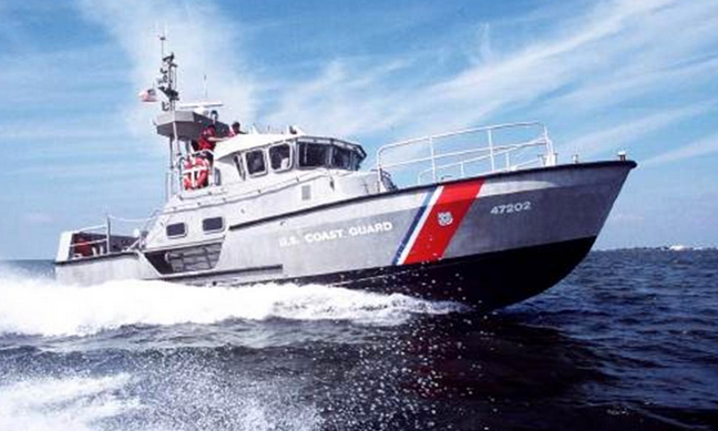  A 47-foot Motor Life Boat used in the search for Renee Lopez, a commercial fisherman apparently fell overboard approximately 45 miles east of the Manasquan Inlet late Wednesday morning. (Image: Coast Guard) 