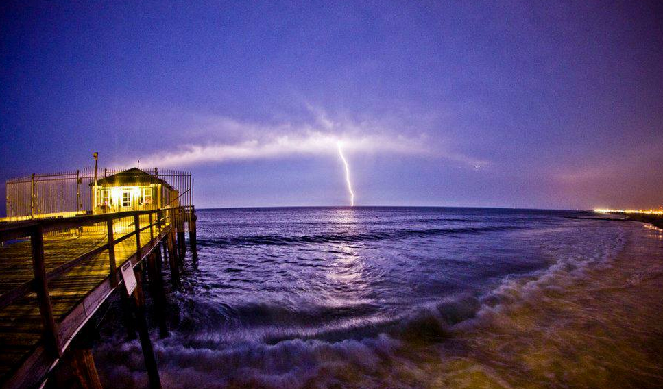  A lightning strike over the ocean as seen from Ocean Grove. (Photo: Chris Spiegel/Blur Revision Media Design) 