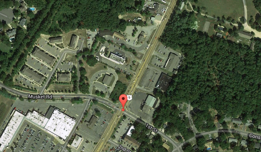  The approximate location of the incident involving the accidental discharge of a police officer's weapon Friday morning outside a 7-11 store at 403 Main Street in Lacey. (Image: Google Maps) 