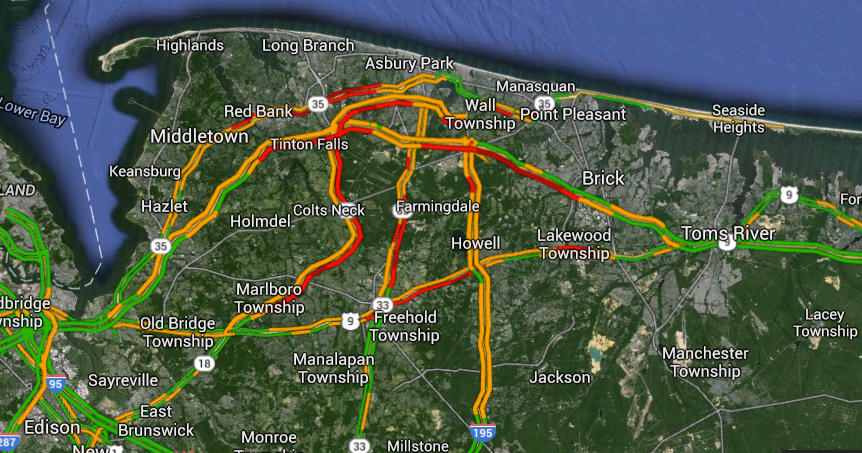  Google Traffic Map at 5:30 p.m. Monday.  